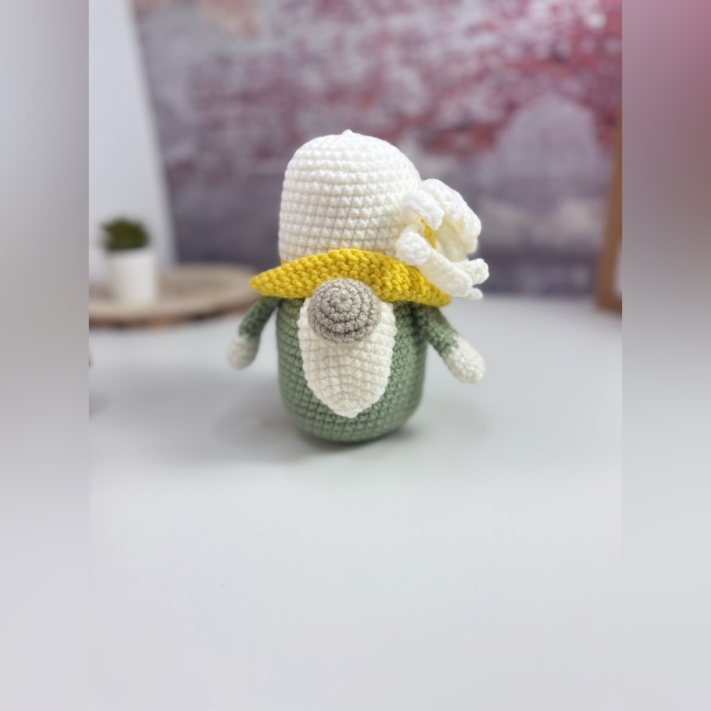 Handcrafted Daisy Gnome Hand Crocheted Amigurumi